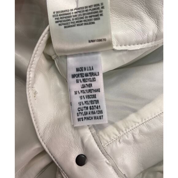 AGOLDE White Recycled Leather Straight Leg Pants Size 28 - Picture 6 of 9